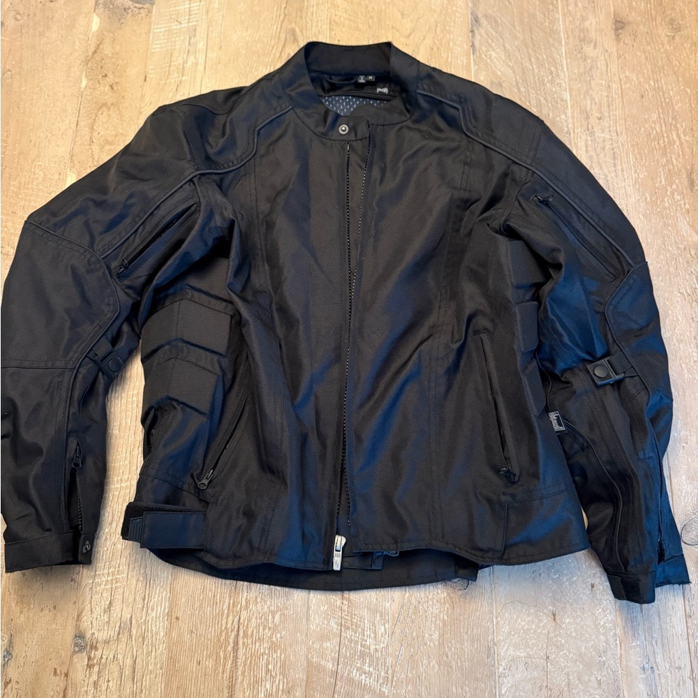POWER TRIP black motorcycle padded men jacket M EUC